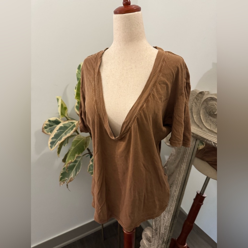 FP Deep V-Neck Tee -Terracotta